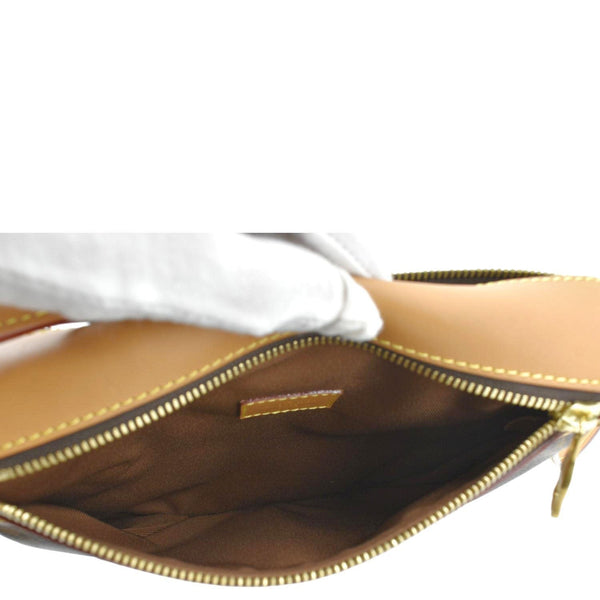 LOUIS VUITTON Saumur PM Monogram Canvas Crossbody Bag Brown