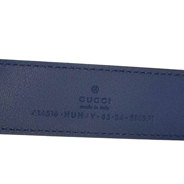 GUCCI GG Buckle Supreme Canvas Leather Belt Size 85.34 Blue 414516