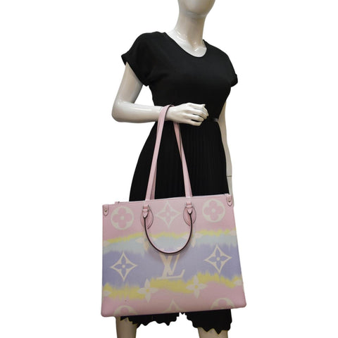 LOUIS VUITTON Escale Onthego GM Monogram Shoulder Bag Pastel Pink