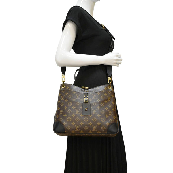 LOUIS VUITTON Odeon MM Monogram Shoulder Bag Brown dummy look