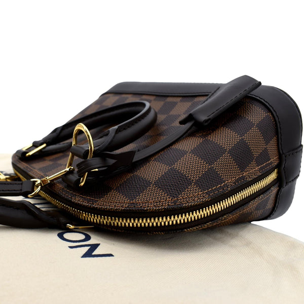 LOUIS VUITTON Alma BB Damier Ebene Satchel Crossbody Bag Brown