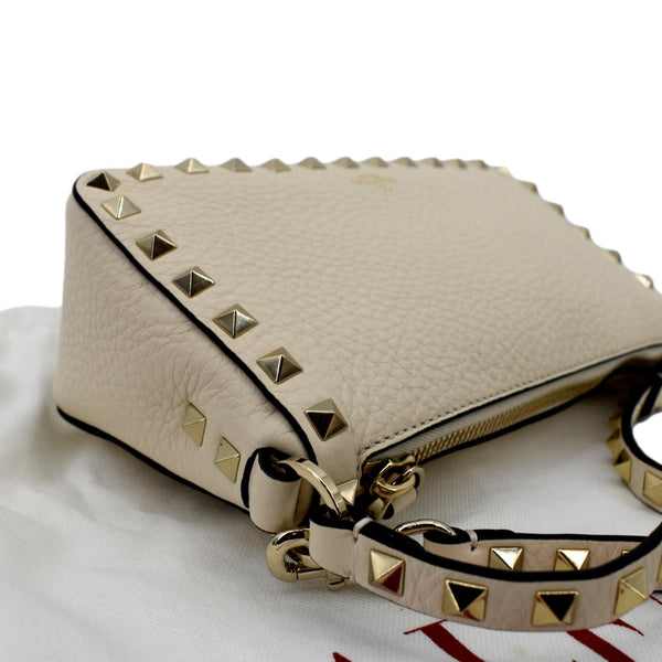 VALENTINO Garavani Rockstud Leather Crossbody Bag Ivory