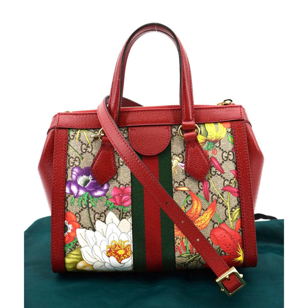 GUCCI Ophidia GG Flora Supreme Small Tote Bag Red 547551
