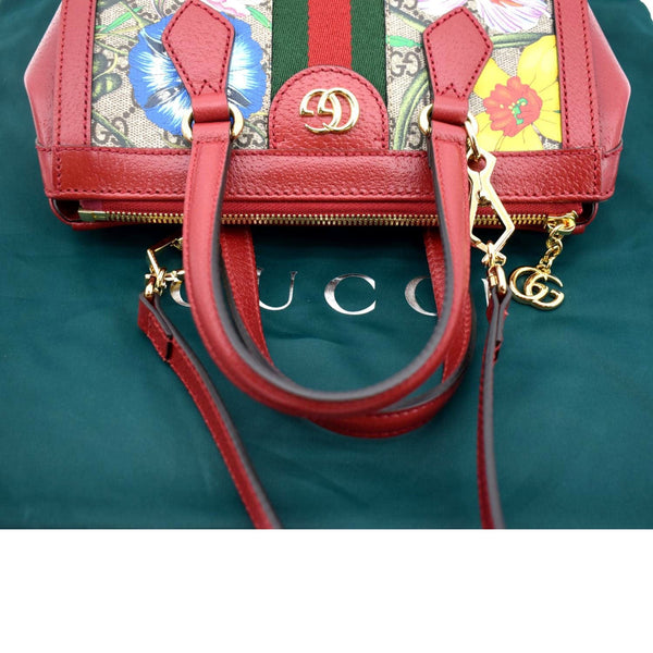 GUCCI Ophidia GG Flora Supreme Small Tote Bag Red 547551