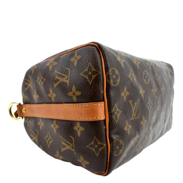 LOUIS VUITTON Speedy 25 Monogram Canvas Satchel Bag Brown