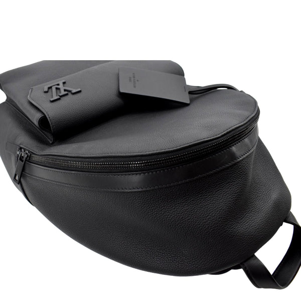 LOUIS VUITTON Takeoff Aerogram Grained Calf Leather Backpack Black