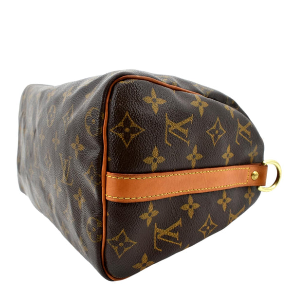LOUIS VUITTON Speedy 25 Monogram Canvas Satchel Bag Brown