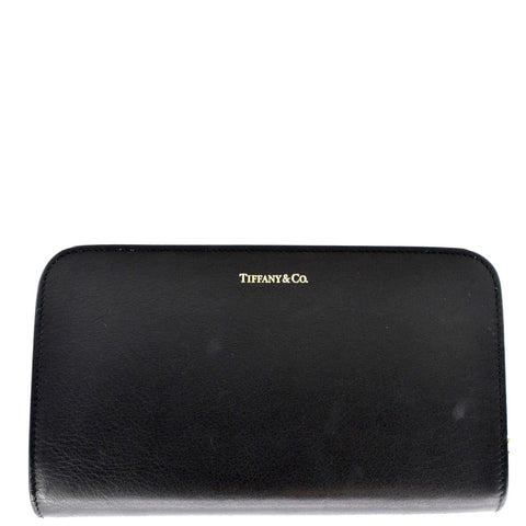 TIFFANY & CO Leather Zip Around Wallet Black