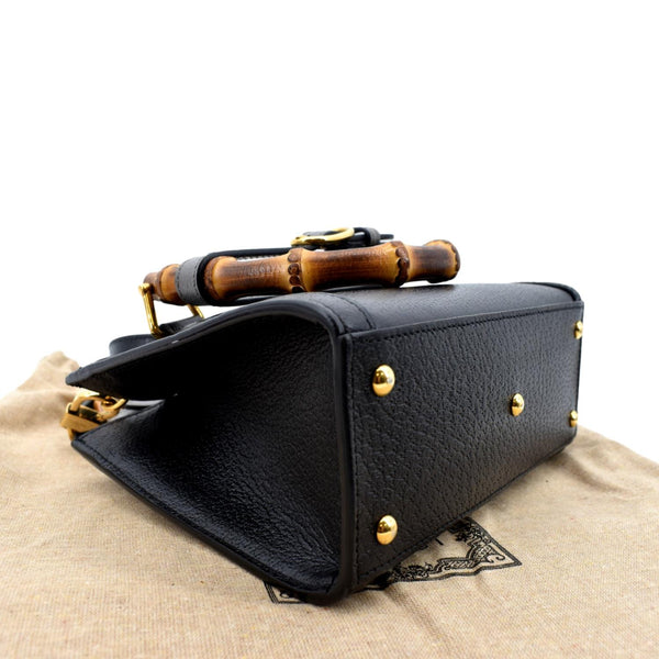 GUCCI Diana Bamboo Mini Leather Tote Bag in Black