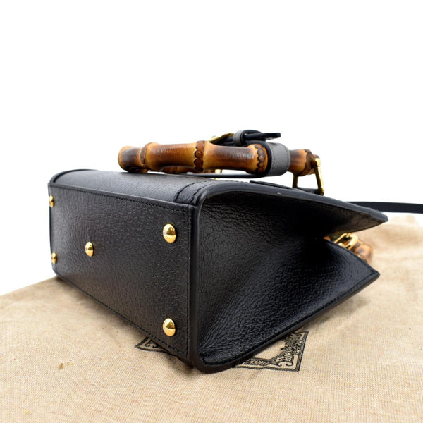 GUCCI Diana Bamboo Mini Leather Tote Bag in Black