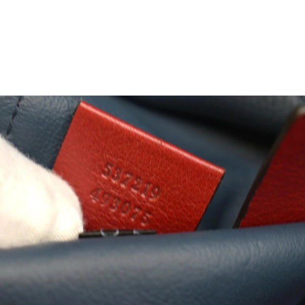 GUCCI Rajah Large Leather Tote Shoulder Bag Navy Blue 537219