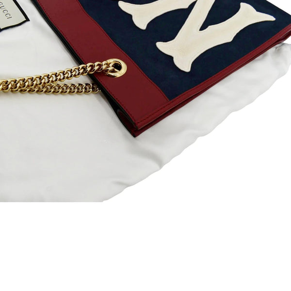 GUCCI Rajah Large Leather Tote Shoulder Bag Navy Blue 537219