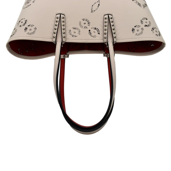 CHRISTIAN LOUBOUTIN Cabata Loubinthesky Calfskin Leather Tote Bag Beige