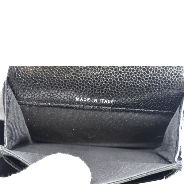 CHANEL CC Flap Caviar Leather Card Holder Black