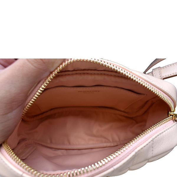 BURBERRY Lola Camera Mini Quilted Lambskin Leather Shoulder Bag Dusky Pink