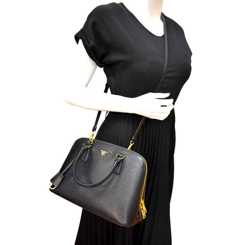 PRADA Lux Medium Promenade Saffiano Leather Shoulder Bag Nero BL0837