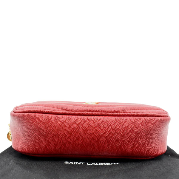 YVES SAINT LAURENT Lou Chevron Leather Camera Crossbody Bag Red