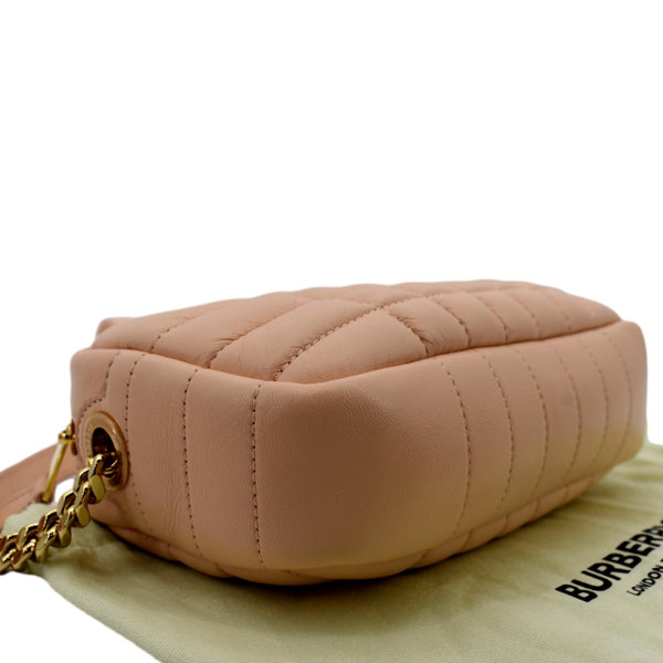BURBERRY Lola Camera Mini Quilted Lambskin Leather Shoulder Bag Dusky Pink