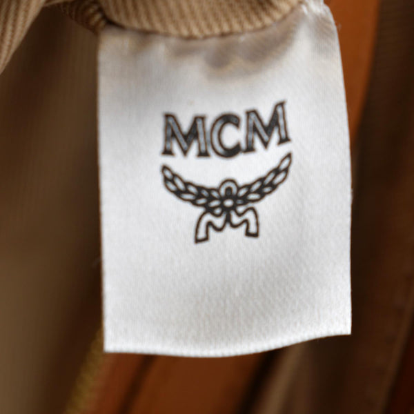 MCM Visetos Monogram Coated Canvas Clutch Pouch Cognac