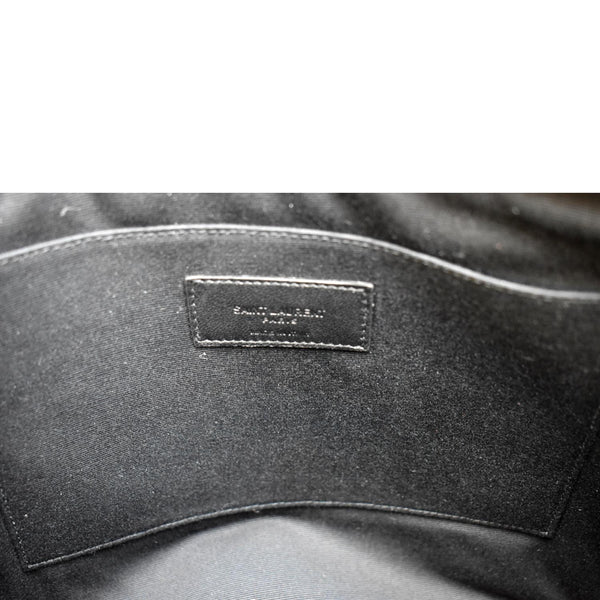 YVES SAINT LAURENT Zip Studded Leather Pouch Black