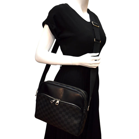 LOUIS VUITTON Dayton Reporter PM Damier Graphite Crossbody Bag Black