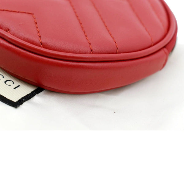 GUCCI GG Marmont Mini Round Leather Coin Purse Red 575160