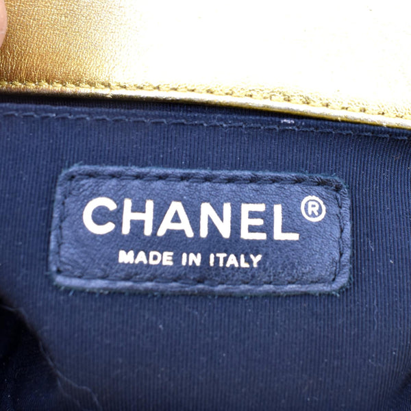 CHANEL Small Boy CC Chain Leather Shoulder Bag Metallic Gold