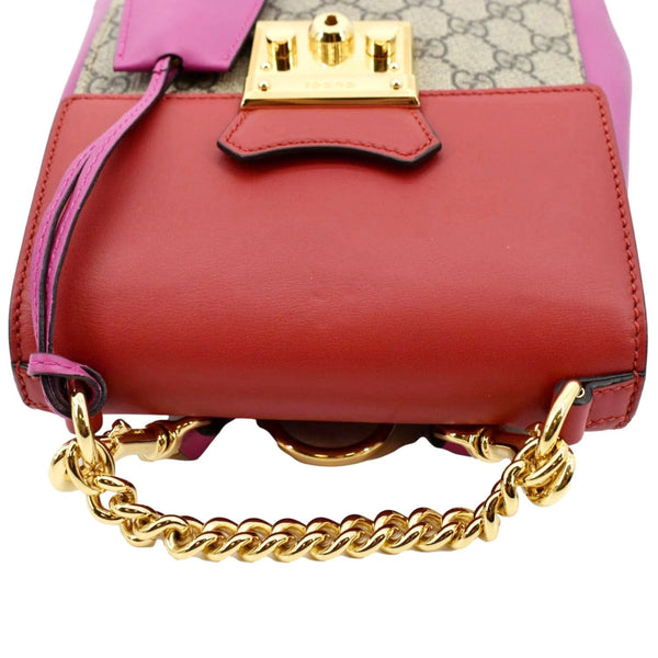 GUCCI Padlock GG Supreme Canvas Leather Backpack Red 498194