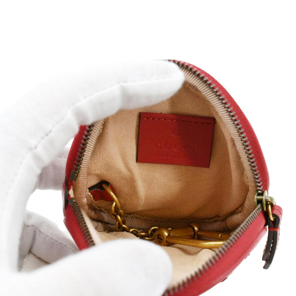 GUCCI GG Marmont Mini Round Leather Coin Purse Red 575160