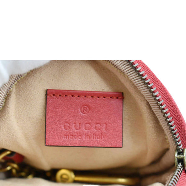 GUCCI GG Marmont Mini Round Leather Coin Purse Red 575160