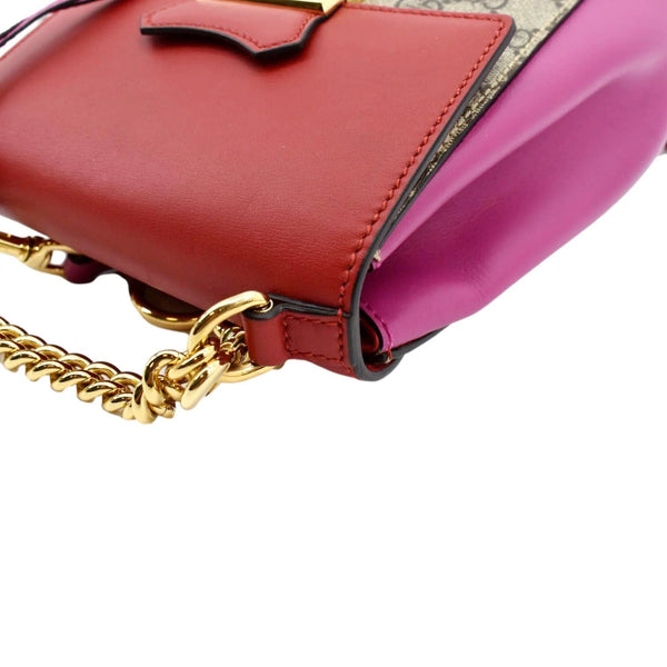 GUCCI Padlock GG Supreme Canvas Leather Backpack Red 498194