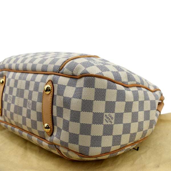 LOUIS VUITTON Galliera PM Damier Azur Shoulder Hobo Bag White