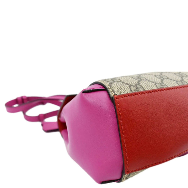 GUCCI Padlock GG Supreme Canvas Leather Backpack Red 498194