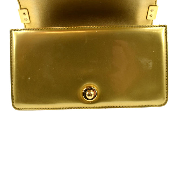 CHANEL Small Boy CC Chain Leather Shoulder Bag Metallic Gold