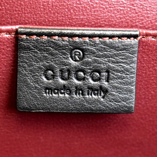 GUCCI Sylvie 1969 Patent Leather Top Handle Crossbody Bag Black 589478