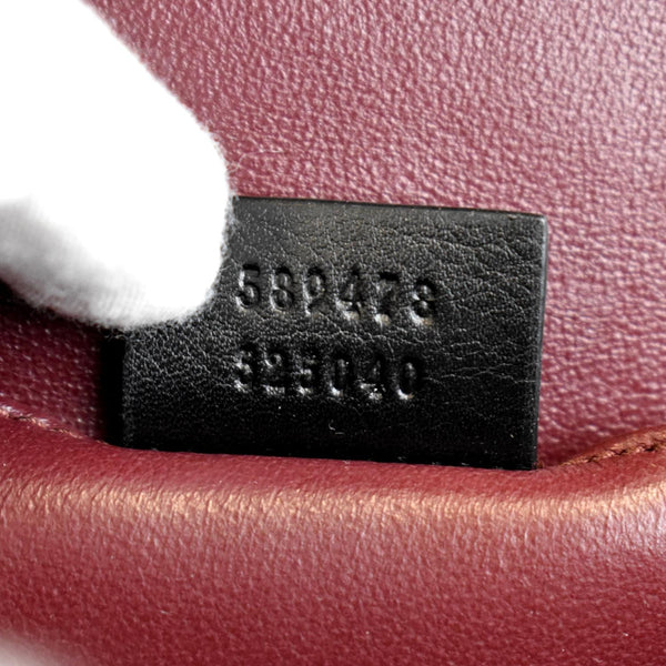 GUCCI Sylvie 1969 Patent Leather Top Handle Crossbody Bag Black 589478