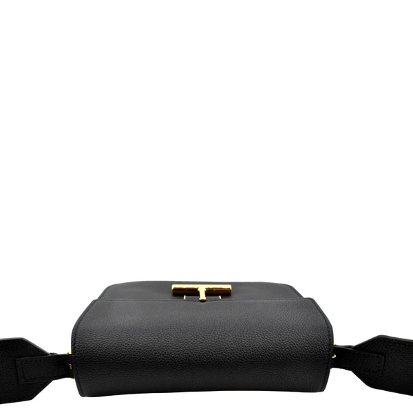 TOM FORD Tara T-Clasp Mini Leather Shoulder Bag Black