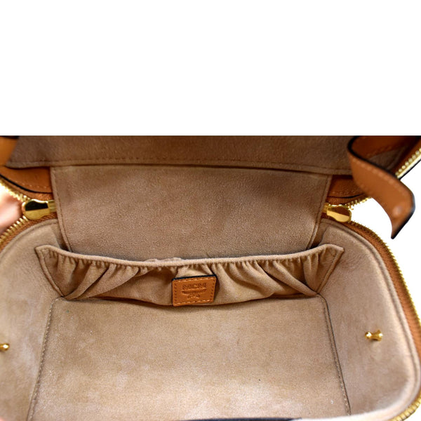 MCM Rockstar Monogram Visetos Vanity Case Cognac