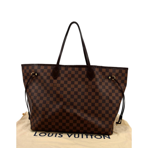LOUIS VUITTON Neverfull GM Damier Ebene Tote Shoulder Bag Brown