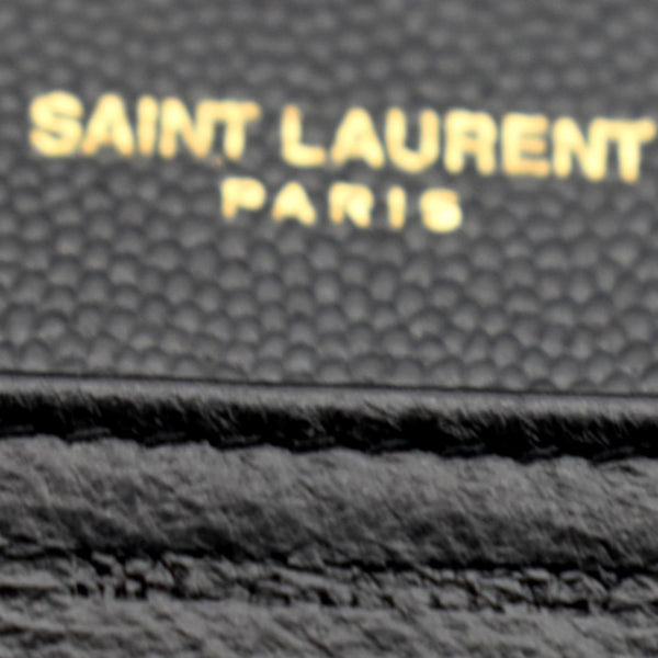 YVES SAINT LAURENT Uptown Leather Crossbody Chain Wallet Black
