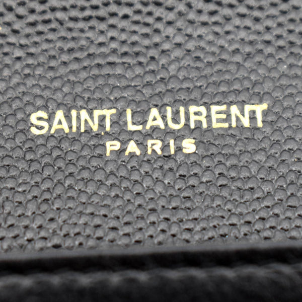 YVES SAINT LAURENT Uptown Leather Crossbody Chain Wallet Black