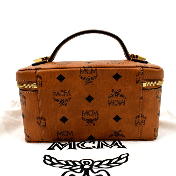 MCM Rockstar Monogram Visetos Vanity Case Cognac