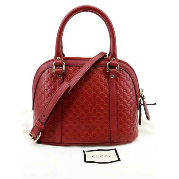 GUCCI Dome Convertible Leather Crossbody Bag Red 449654