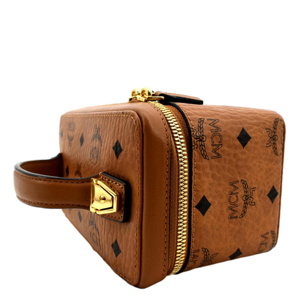 MCM Rockstar Monogram Visetos Vanity Case Cognac