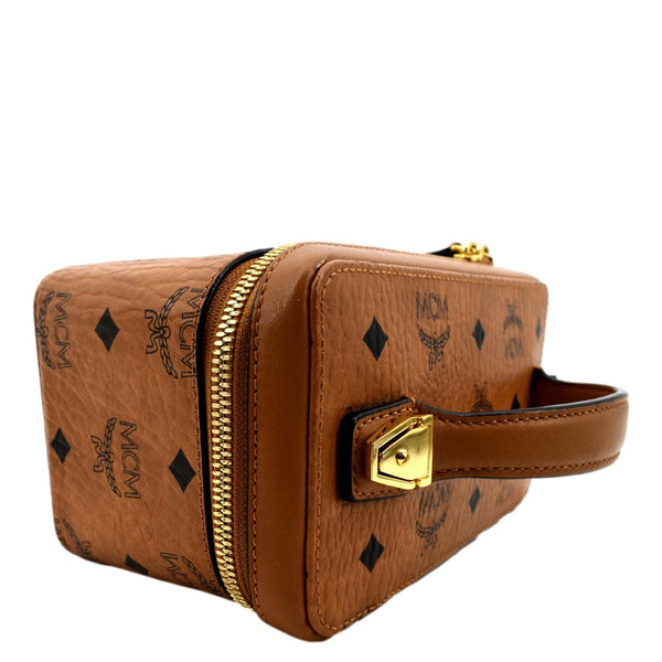 MCM Rockstar Monogram Visetos Vanity Case Cognac
