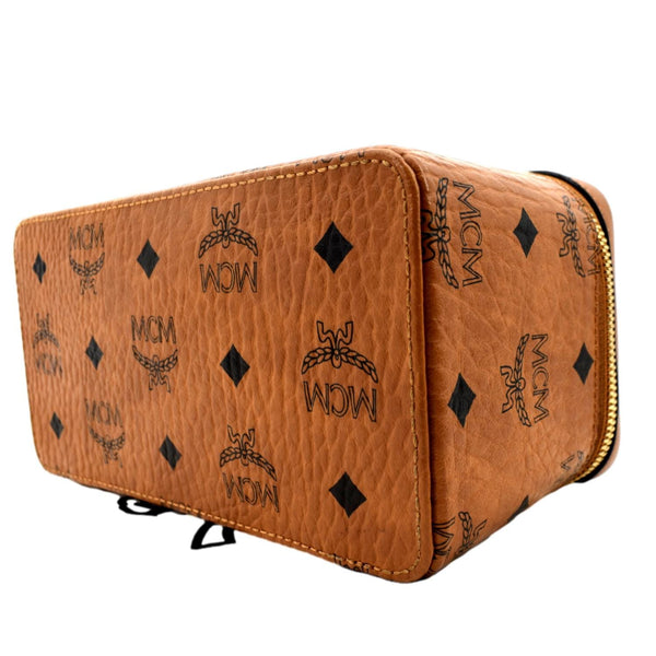 MCM Rockstar Monogram Visetos Vanity Case Cognac