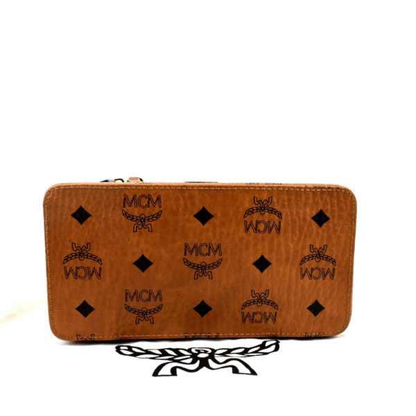 MCM Rockstar Monogram Visetos Vanity Case Cognac