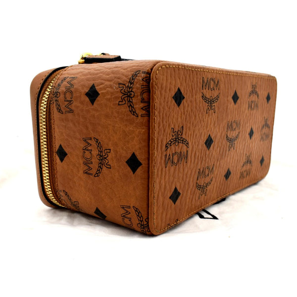 MCM Rockstar Monogram Visetos Vanity Case Cognac