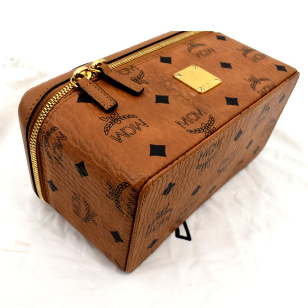 MCM Rockstar Monogram Visetos Vanity Case Cognac