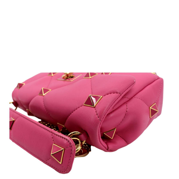 VALENTINO Medium Garavani Roman Stud Leather Crossbody Bag Pink